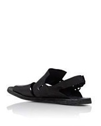 Officine Creative Washed Leather Double Band Sandals Black