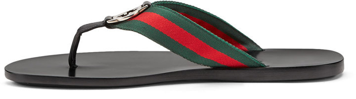 gucci web strap thong sandals