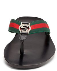 Gucci Web Strap Thong Sandal Black