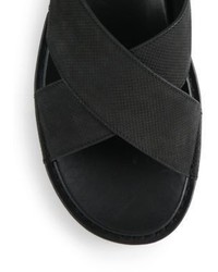 Vince Weston Leather Crisscross Slide Sandals