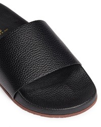 Nobrand Wide Strap Leather Slide Sandals