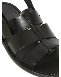 Zeus Caged Leather Slingback Sandals