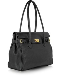 Fontanelli Black Embossed Leather Large Satchel Bag