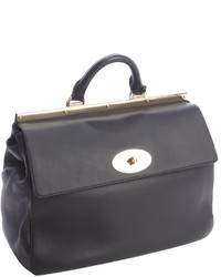 Mulberry Black Silky Calf Leather Suffolk Satchel