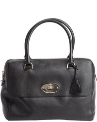 Mulberry Black Textured Leather Top Handle Satchel