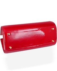 L.a.p.a. Crystal Buckle Patent Leather Barrel Bag