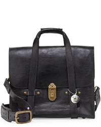 Will Leather Goods Everett Leather Satchel Shoulder Bag Black