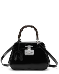 Gucci Lady Lock Mini Leather Top Handle Bag Black