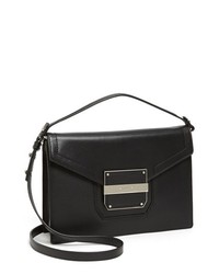 Milly Colby Leather Crossbody Bag Black