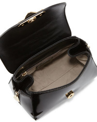 Versace Napa Leather Mini Satchel Bag Black