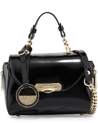 Versace Napa Leather Mini Satchel Bag Black