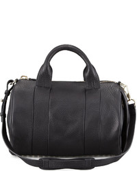 Alexander Wang Rocco Leather Satchel Bag Blackpale Gold