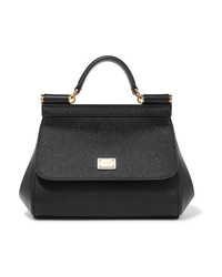Dolce & Gabbana Sicily Micro Textured Leather Tote