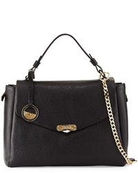 Versace Top Handle Leather Satchel Bag Black