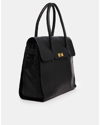 Urban Code Urbancode Leather Black Flapover Shoulder Bag