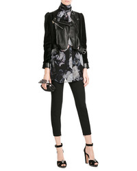 Alexander McQueen Cropped Leather Jacket With Shearling