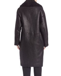 Vince Reefer Leather Shearling Jacket