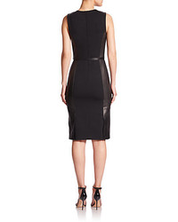 Vince Belted Stretch Leather Sheath Dress