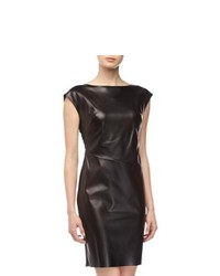 Catherine Malandrino Leather Front Dress Black