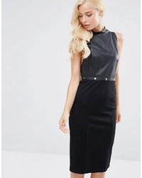 Forever Unique Edith Pencil Dress With Leather Look Top