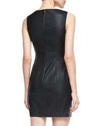 Susana Monaco Faux Leather Fitted Dress