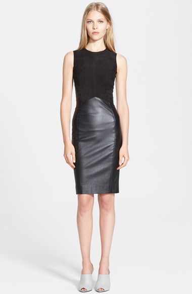 Narciso Rodriguez Stretch Leather Suede Sheath Dress | Where to buy ...