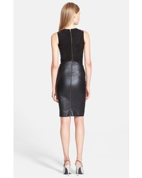 Narciso Rodriguez Stretch Leather Suede Sheath Dress