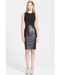 Narciso Rodriguez Stretch Leather Suede Sheath Dress