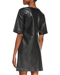 Calfskin Leather Shift Dress