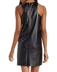 Charlotte Russe Racer Front Faux Leather Shift Dress
