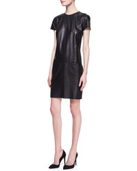 Ralph Lauren Black Label Conroy Short Sleeve Leather Dress