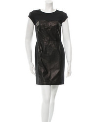 Rebecca Taylor Leather Cap Sleeve Dress