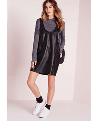 Missguided Scoop Neck Faux Leather Bodycon Dress