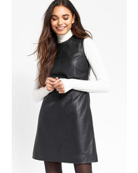 Oasis Leather Pleated Shift