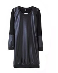 ChicNova Split Joint Black Pu Dress