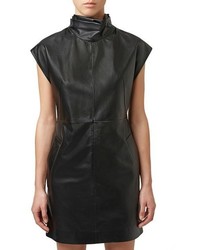Topshop Unique Romilly Lambskin Leather Minidress