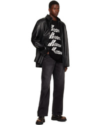 We11done Black Button Up Leather Jacket