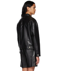 System Black Faux Leather Jacket