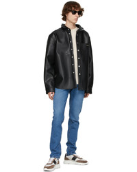 Axel Arigato Black Faux Leather Thames Overshirt