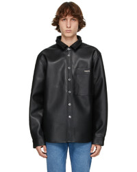 Axel Arigato Black Faux Leather Thames Overshirt