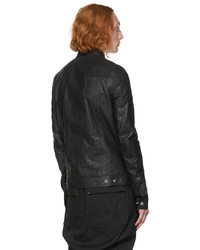 Rick Owens Black Leather Jacket