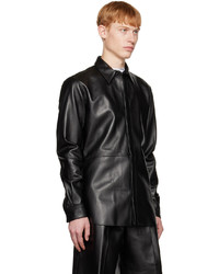 Dries Van Noten Black Leather Jacket