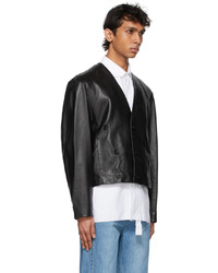 Ader Error Black Leather Lean Jacket