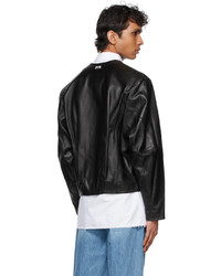 Ader Error Black Leather Lean Jacket
