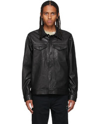 Brownstone Black Leather Trucker Jacket