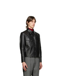 Givenchy Black Leather Vintage Fit Jacket