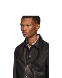 Rick Owens Black Leather Worker Jacket