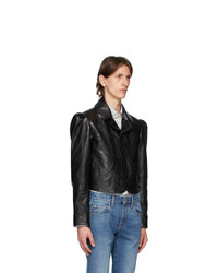 Gucci Black Shiny Leather Jacket