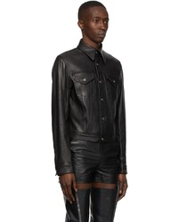 Sean Suen Black Trucker Leather Jacket