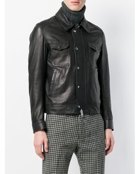 AMI Alexandre Mattiussi Ed Leather Zipped Jacket